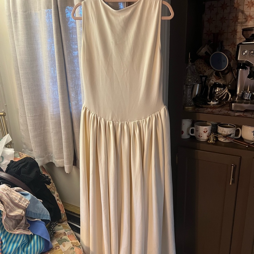 Meshki Scuba Jersey Midi Dress in Ivory - Picture 6 of 11
